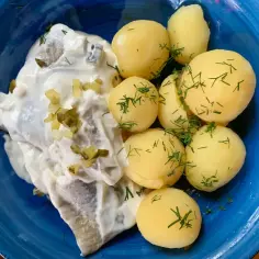Śledź w śmietanie z koperkiem i młodymi ziemniakami. Prawdziwy smak Helu, jak z najlepszej restauracji na Helu!